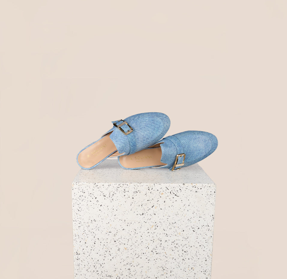 Alba Buckle - Denim Print