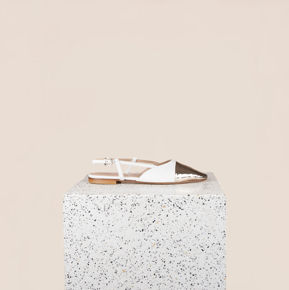 Capri - White/Gold Snake