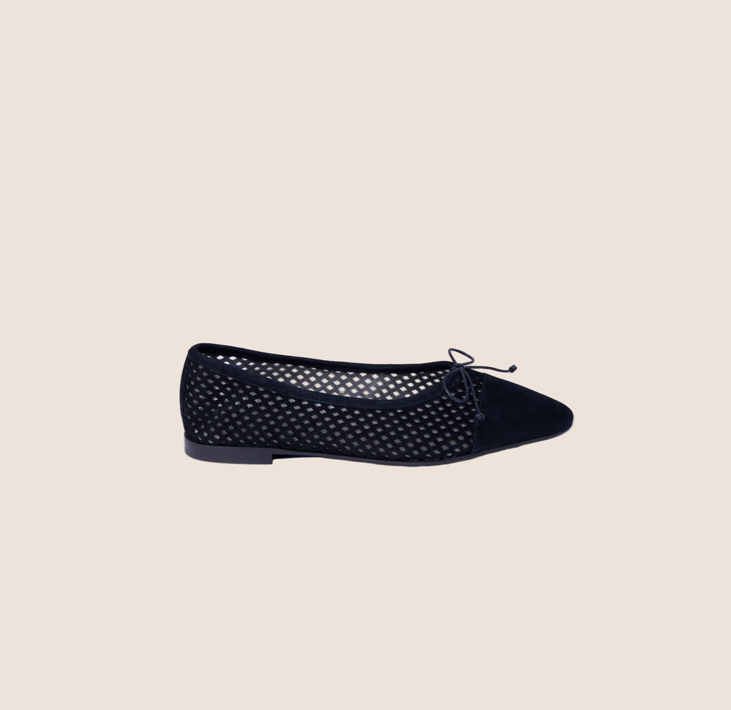 Como - Perforated Black Suede
