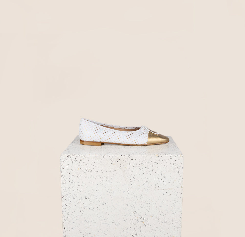 Como - White Dotted/Gold