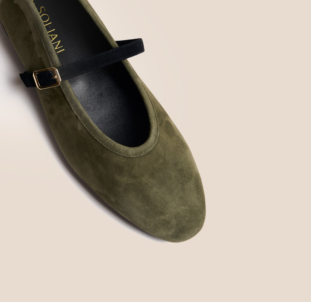 Cori - Army Green Suede