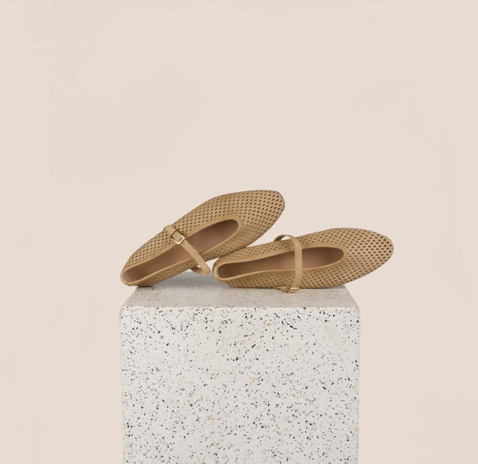 Cori - Perforated Sand Suede