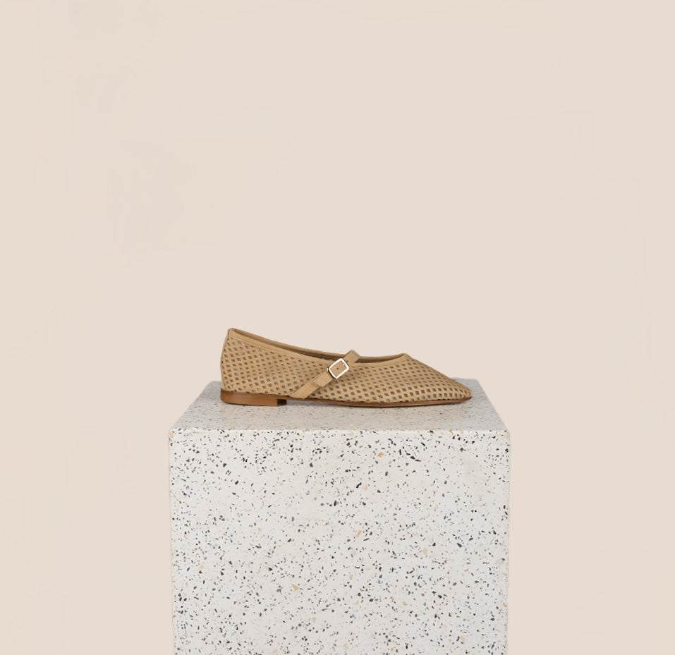 Cori - Perforated Sand Suede