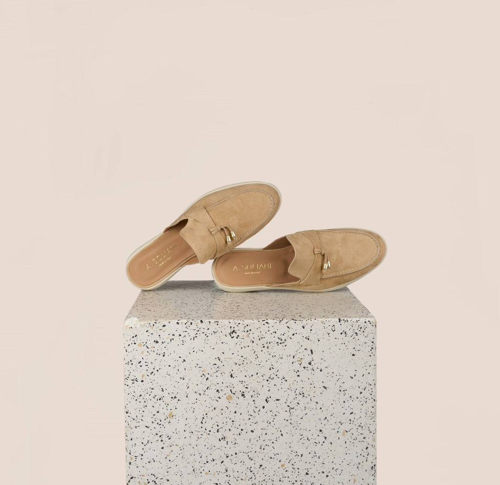 Lisa Slide Sneaker Tassels - Sand