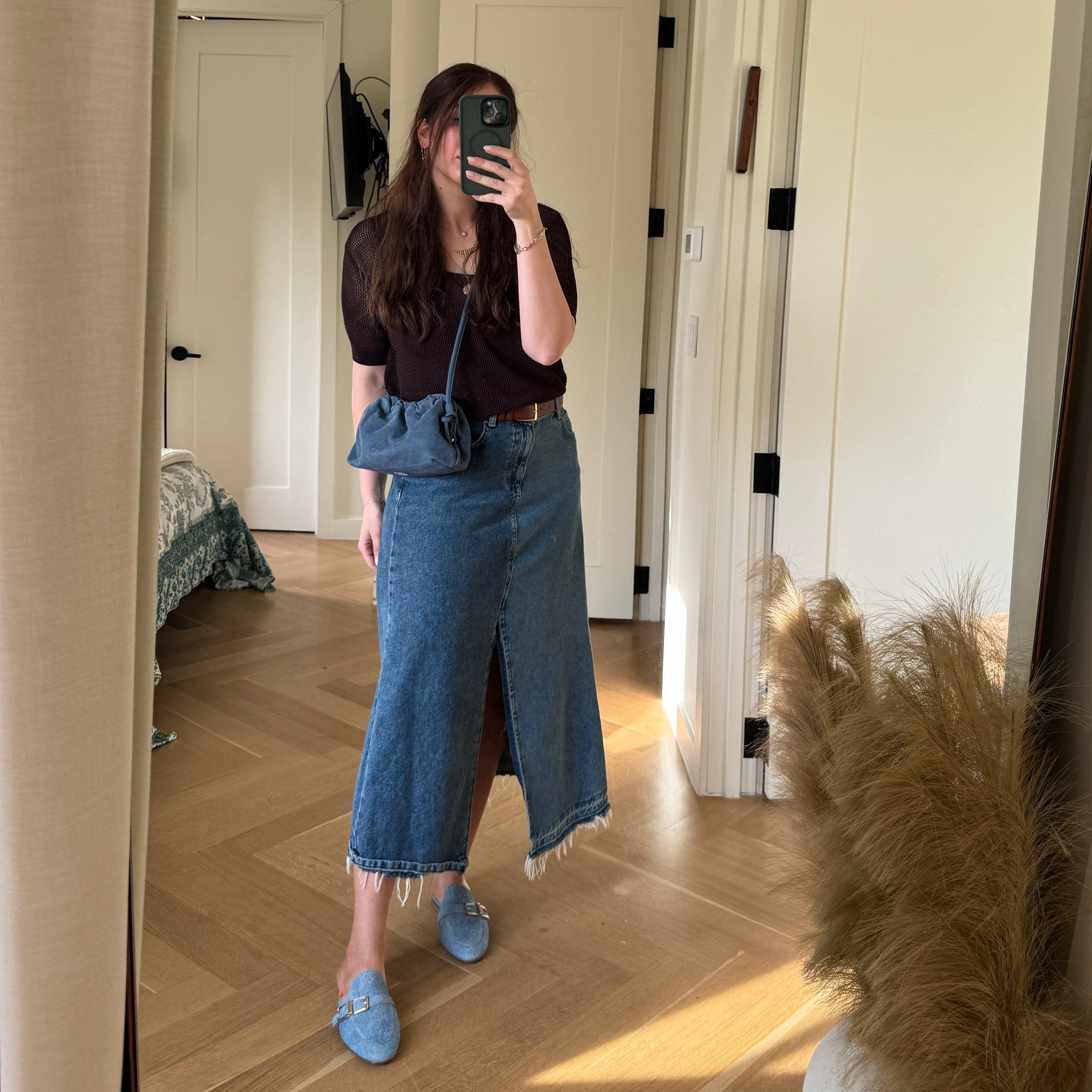 Alba Buckle - Denim Print