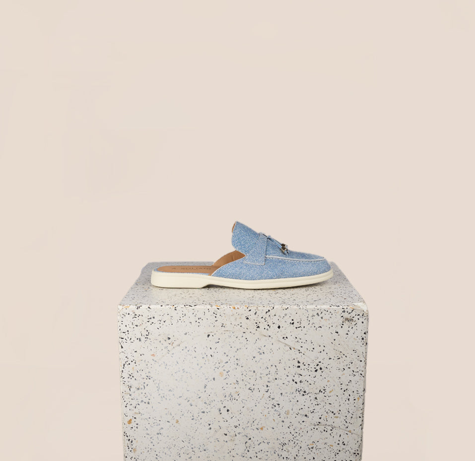 Lisa Slide Sneaker -  Light Denim Suede