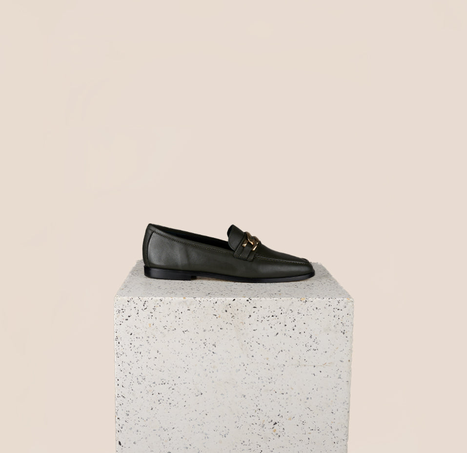 Lodi Due Chain - Olive Leather