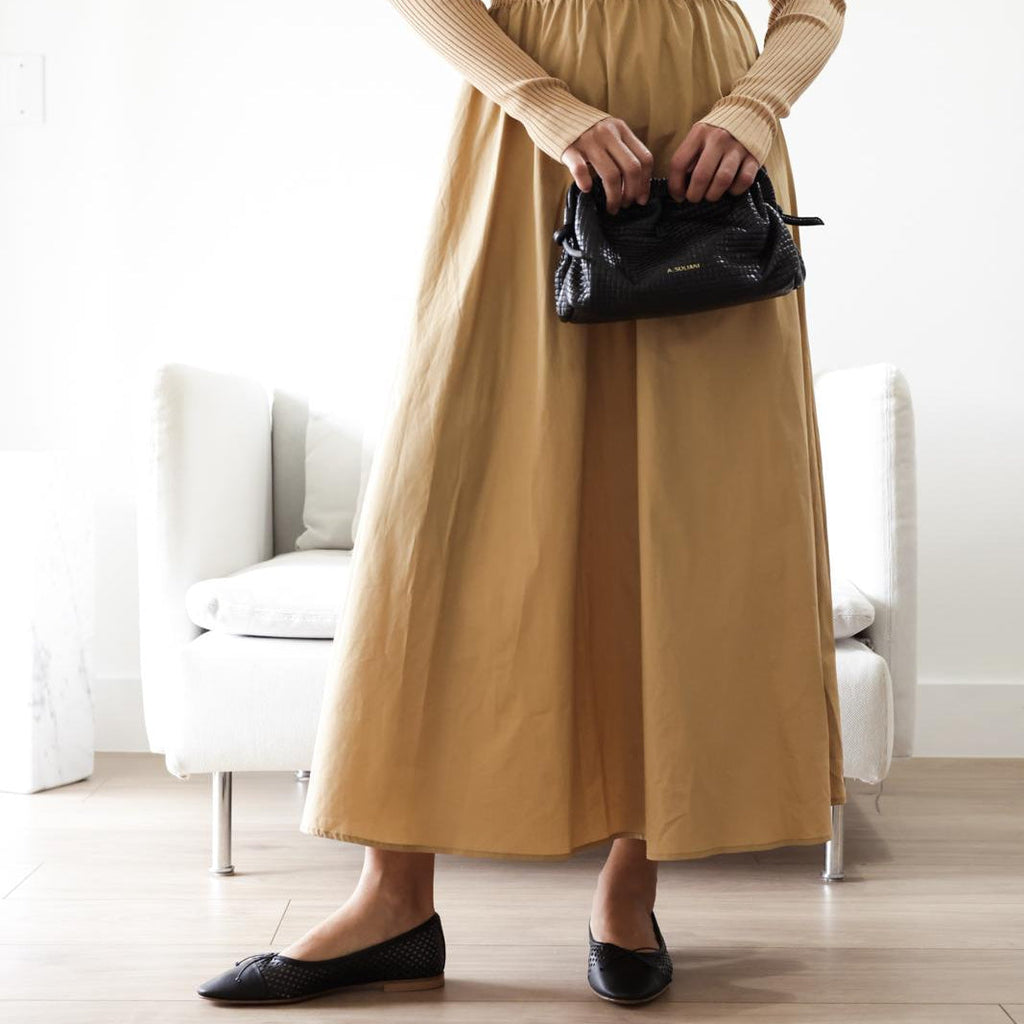 Como - Perforated Black Leather