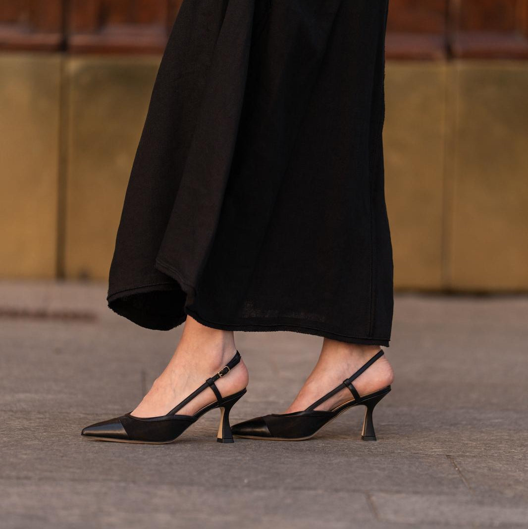 Emma - Black Mesh /Leather