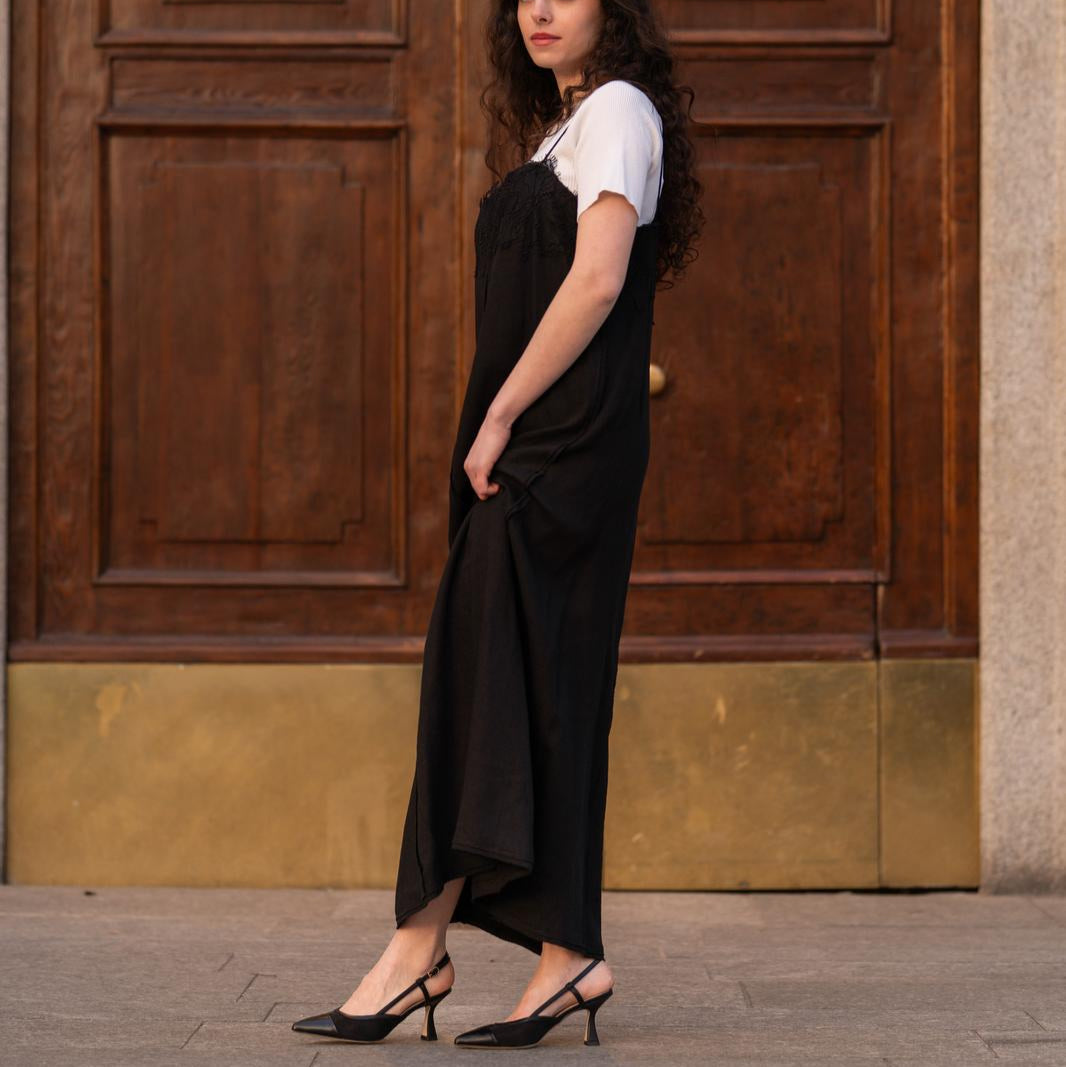 Emma - Black Mesh /Leather