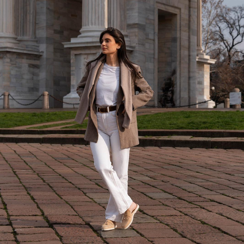 Lisa Slide Sneaker Tassels - Sand