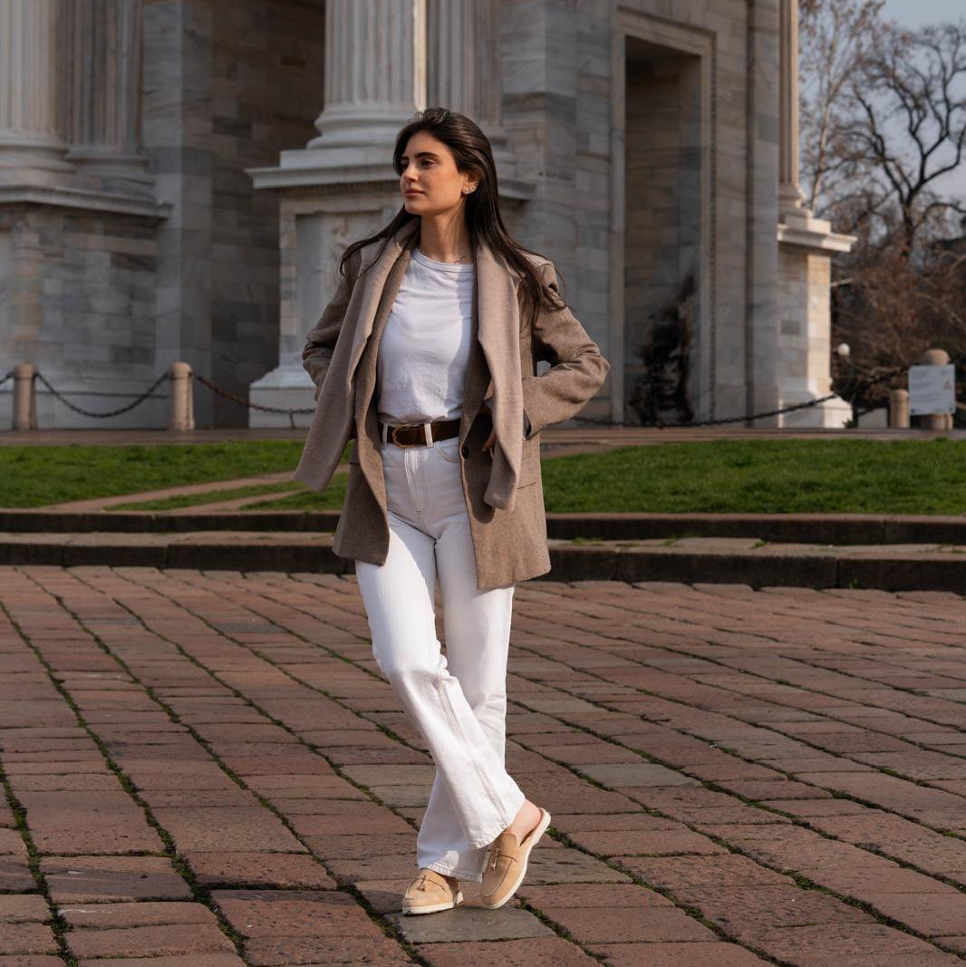 Lisa Slide Sneaker Tassels - Sand