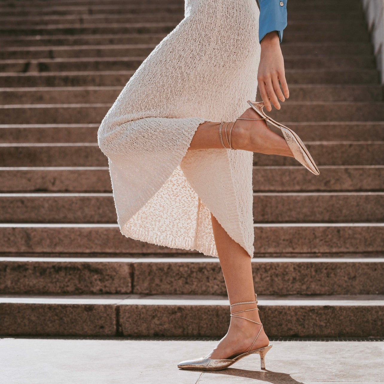 Mola - Gold Snake Kitten Heels